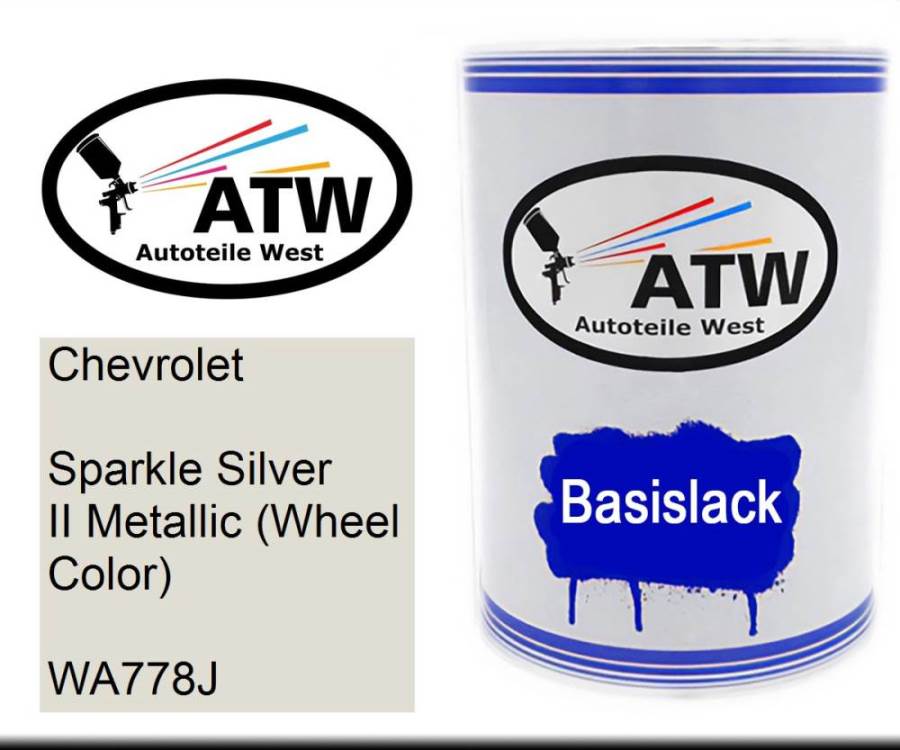 Chevrolet, Sparkle Silver II Metallic (Wheel Color), WA778J: 500ml Lackdose, von ATW Autoteile West.